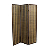 Room Divider | 3 Panel | Bamboo Wood | 2 Tone | Dark Brown
