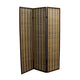 Room Divider | 3 Panel | Bamboo Wood | 2 Tone | Dark Brown