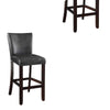 29 Inch Wood Bar Stool Set of 2 Cappuccino Brown Black by Casagear Home CCA-100056