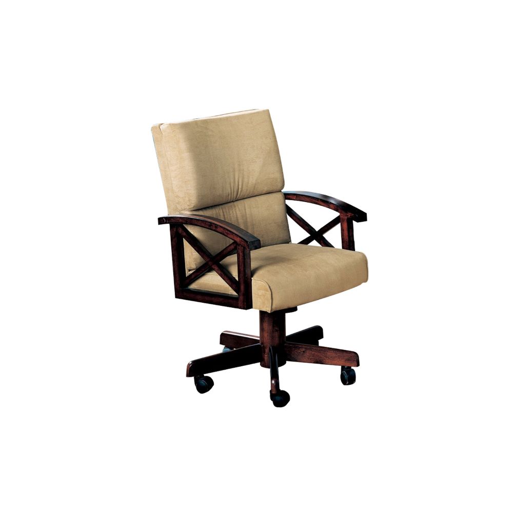Snug Upholstered Arm Game Chair Brown CCA-100172