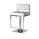 Adjustable Modern Metal Bar Stool White & Silver By Coaster CCA-100193