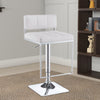 Barstool | Adjustable Modern Metal | White Silver