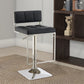 Adjustable Contemporary Metal Bar Stool, Black & Silver By Coaster