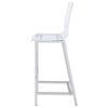 Barstool Set of 2 | Clear Acrylic | Chrome Base | Elegant Style