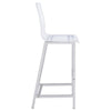 Barstool Set of 2 | Clear Acrylic | Chrome Base | Elegant Style