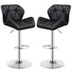 Adjustable Diamond Bar Stool with Chrome Base Black,Set of 2 CCA-100425