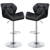 Adjustable Diamond Bar Stool with Chrome Base Black,Set of 2 CCA-100425