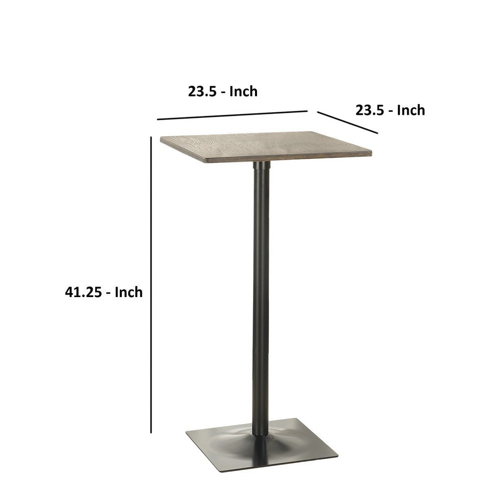 Industrial Square Metal Bar Table With Wooden Top Black By Coaster CCA-100730