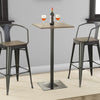 Bar Table | Square Industrial Metal | Wood Top | Black