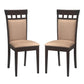 Transitional Brown Wood Frame Dining Chair Beige Fabric Set of 2 By Casagear Home CCA-100773