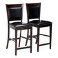 Counter Height Chair Vinyl Padded Seat & Back Espresso Brown Set of 2 CCA-100959