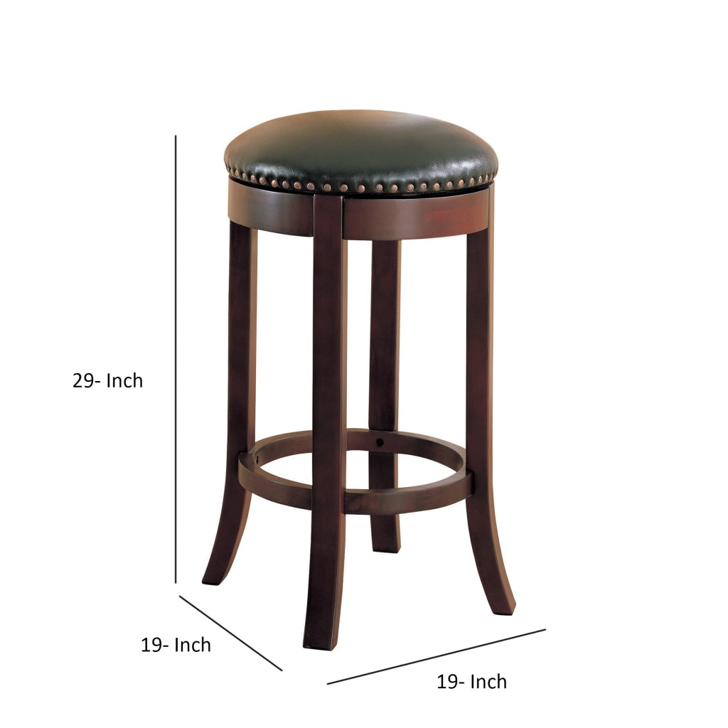 Contemporary 29 Swivel Bar Stool with Upholstered Seat brown,Set of 2 CCA-101060