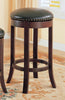 Contemporary 29" Swivel Bar Stool with Upholstered Seat, brown ,Set of 2