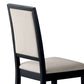Wooden Dining Side Chair With Cream Upholstered seat And Back Black Set of 2 CCA-101562