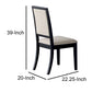 Wooden Dining Side Chair With Cream Upholstered seat And Back Black Set of 2 CCA-101562