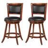 Counter Height Stool with Upholstered Seat Brown Set of 2 CCA-101919