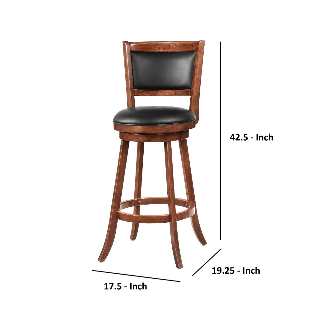 Contemporary 29 Bar Stool with Upholstered Seat Brown,Set of 2 CCA-101920