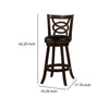 29 Swivel Bar Stool With Upholstered Seat Black And Brown,Set Of 2 CCA-101930