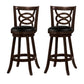 29 Swivel Bar Stool With Upholstered Seat Black And Brown,Set Of 2 CCA-101930