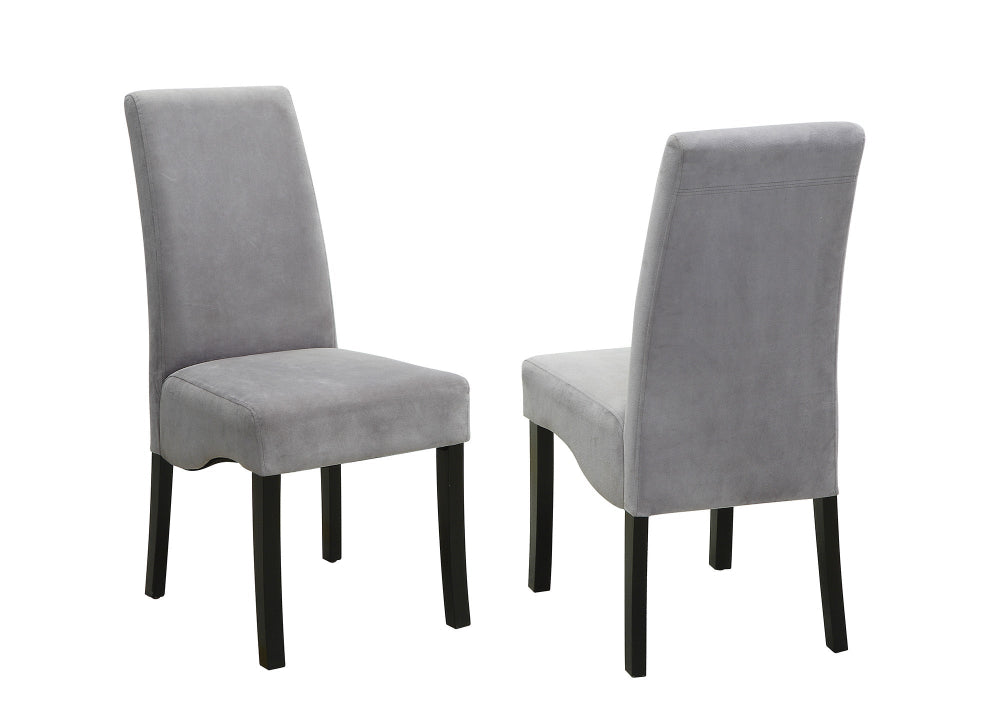 Comfy Wooden Dining Chair, Gray And Black, Set of 2