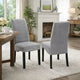 Comfy Wooden Dining Chair, Gray And Black, Set of 2