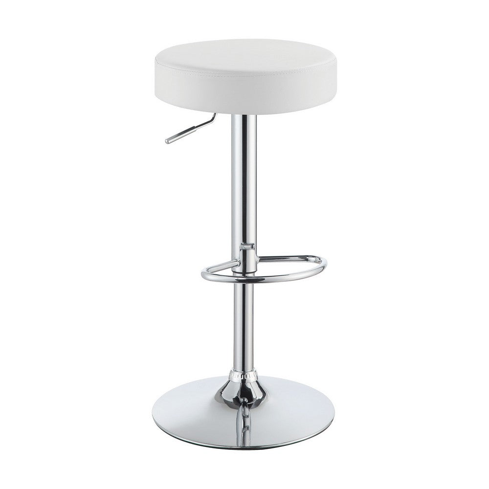 Classy Backless Adjustable Height Bar Stool White By Coaster CCA-102550