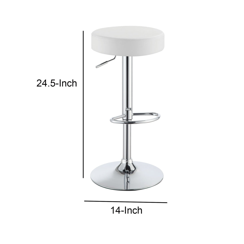 Classy Backless Adjustable Height Bar Stool White By Coaster CCA-102550