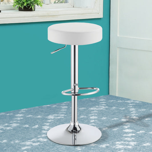 Barstool | Adjustable Height | White | Backless Style