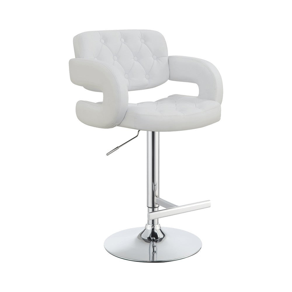 Modern Style Adjustable Height Bar Stool White By Coaster CCA-102557