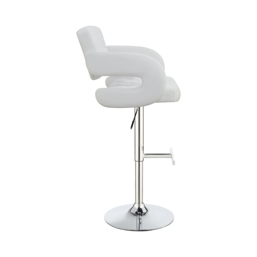Modern Style Adjustable Height Bar Stool White By Coaster CCA-102557