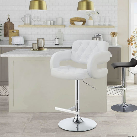 Modern Style Adjustable Height Bar Stool, White By Coaster