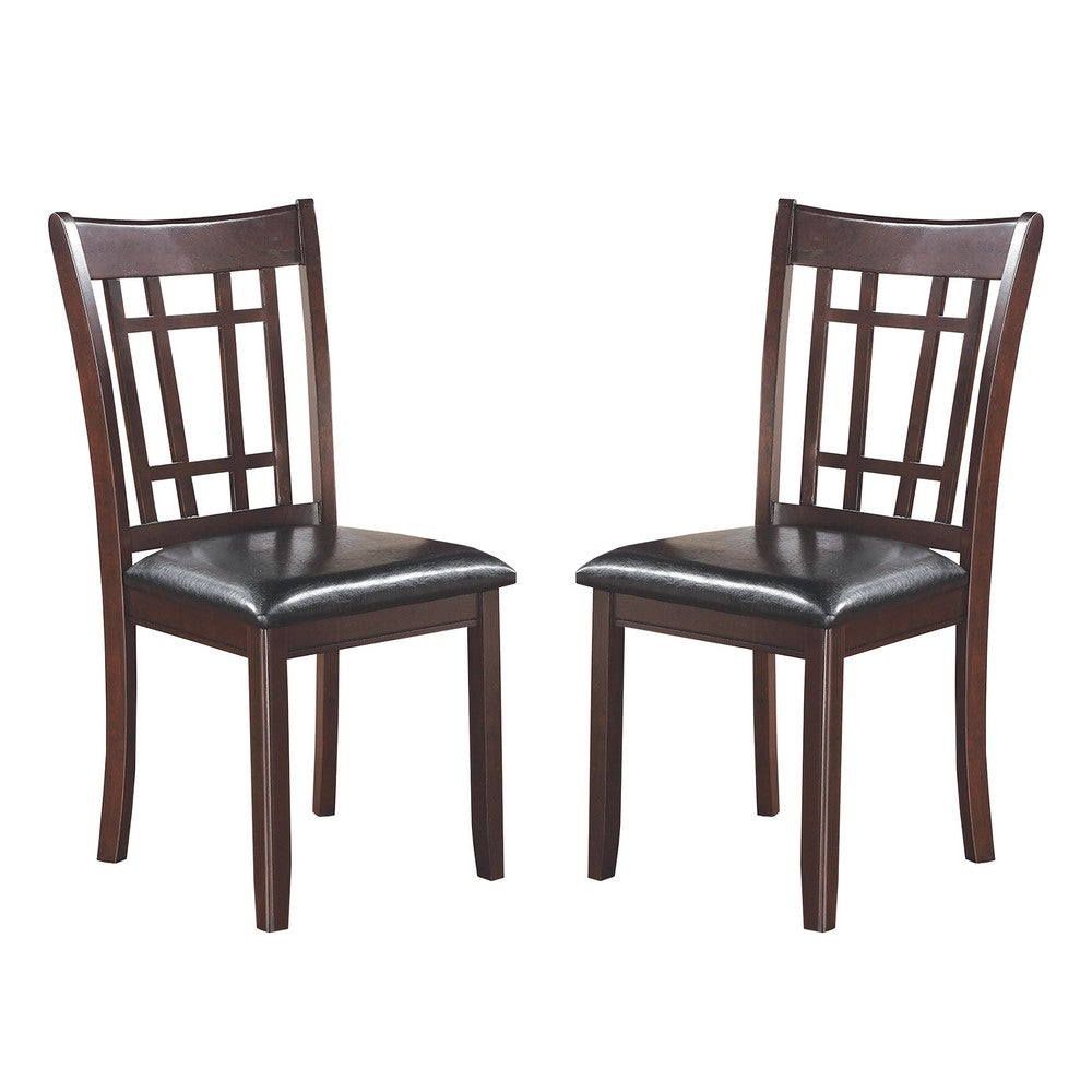 Dining Chair Set of 2 | Armless Contemporary | Espresso Black