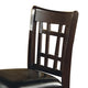 Lattice Back 24’ Wooden Counter Height Chair with Leatherette Seat Set of 2 Brown and Black CCA-102889
