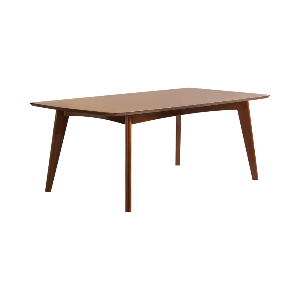 Mid century Modern Wooden Dining Table, Dark Walnut Brown