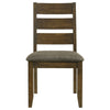 Wooden Ladder Back Dining Chairs, Knotty Nutmeg & Brown, Set of 2