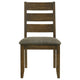 Wooden Ladder Back Dining Chairs, Knotty Nutmeg & Brown, Set of 2