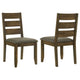 Wooden Ladder Back Dining Chairs, Knotty Nutmeg & Brown, Set of 2