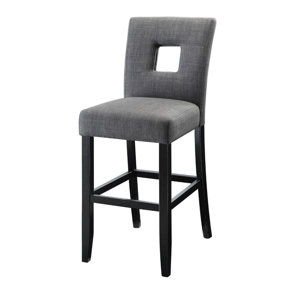 Wooden Dining Counter Height Chair, Gray & Black, Set of 2