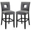 Wooden Dining Counter Height Chair Gray & Black Set of 2 CCA-106676