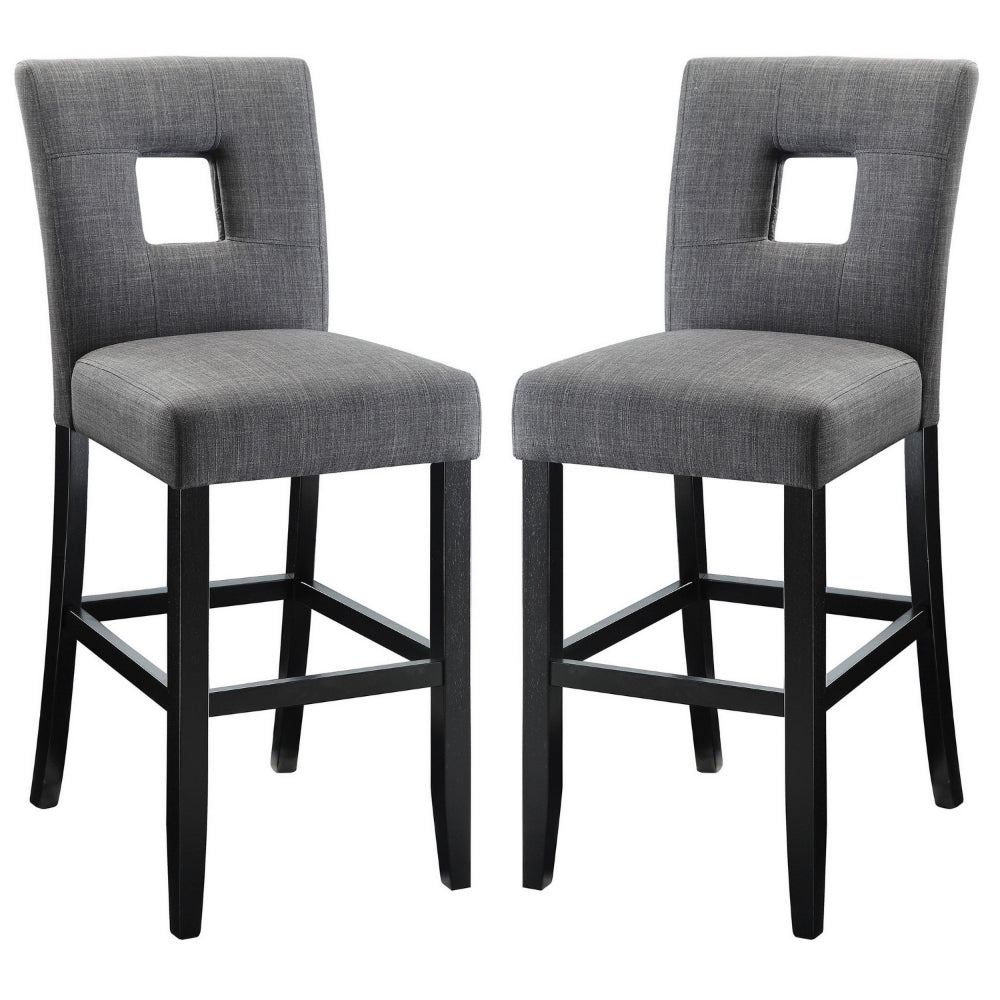 Wooden Dining Counter Height Chair, Gray & Black, Set of 2