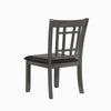 Cutout Back Wooden Dining Chair with Leatherette Seat Gray and Black Set of Two CCA-108212