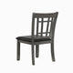 Cutout Back Wooden Dining Chair with Leatherette Seat Gray and Black Set of Two CCA-108212