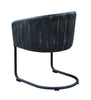 Vertically Stitched Faux Leather Upholstered Dining Chair with Metal Cantilever Base, Black - 109292