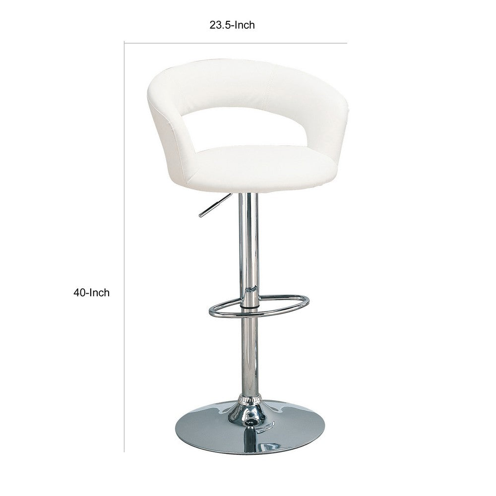 Contemporary Faux Leather Bar Stool White-Coaster CCA-120347