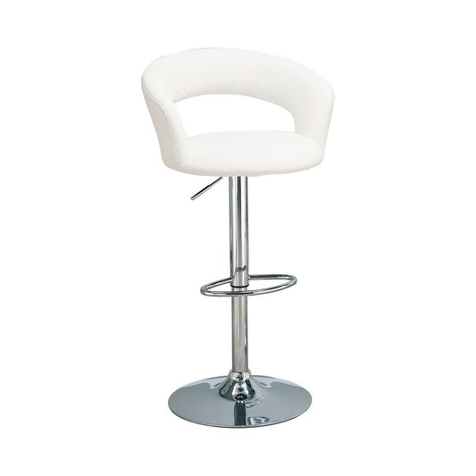Barstool | Contemporary Faux Leather | White Finish