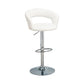 Contemporary Faux Leather Bar Stool, White-Coaster