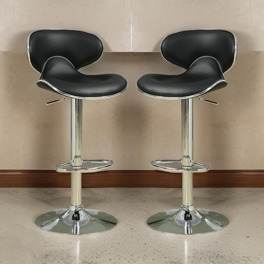 Barstool Set of 2 | Swivel Adjustable | Black