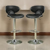 Barstool Set of 2 | Swivel Adjustable | Black