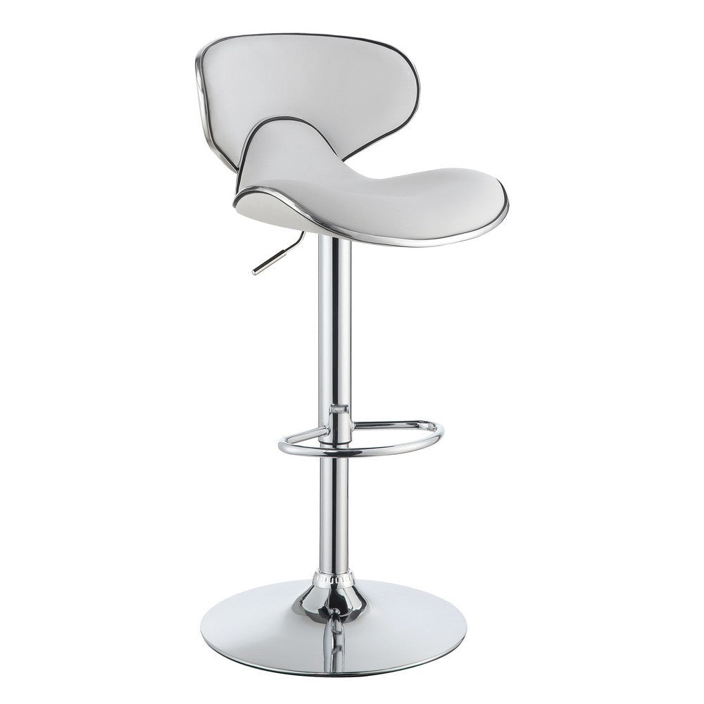 Modern Scooped Swivel Adjustable Bar Stool White,Set of 2 CCA-120389