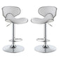 Modern Scooped Swivel Adjustable Bar Stool, White ,Set of 2